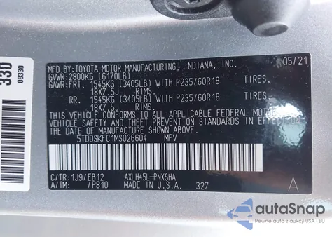 2021 Toyota Sienna Xse from USA, damaged, VIN 5TDDSKFC1MS026604
